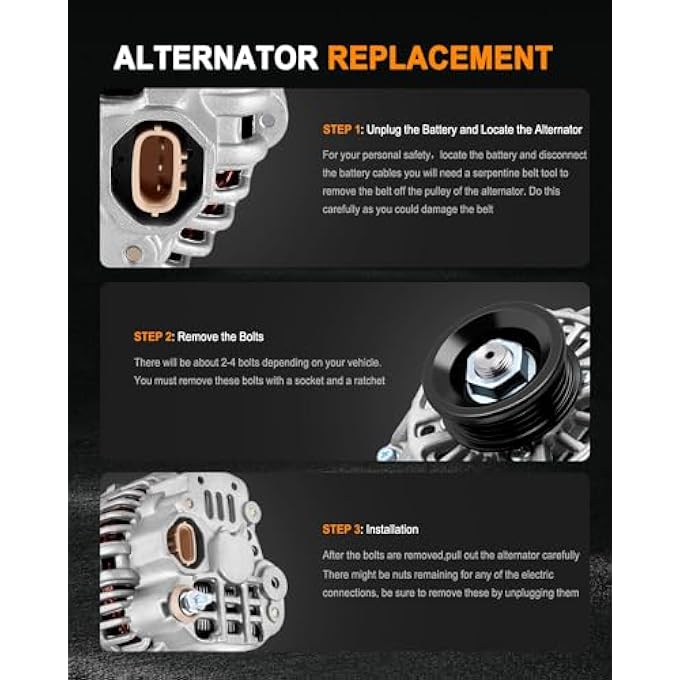 ASAPE New Alternator Fit for 2001-2004 for Chevrolet Tracker 2.5L, Replace OE 13950 - Image 3