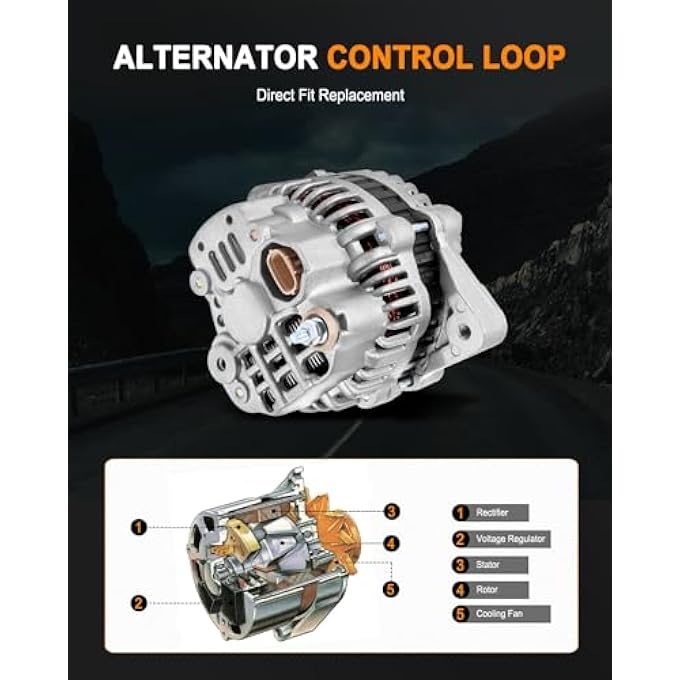 ASAPE New Alternator Fit for 2001-2004 for Chevrolet Tracker 2.5L, Replace OE 13950 - Image 1