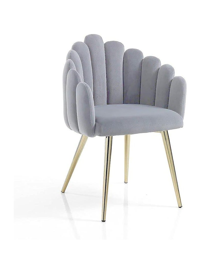 Poppins Home Poppins HOME Accent Chair Luxury Design Cozy Velvet Chair Saloon Chair Living Room Chair (Light Grey) - Image 1