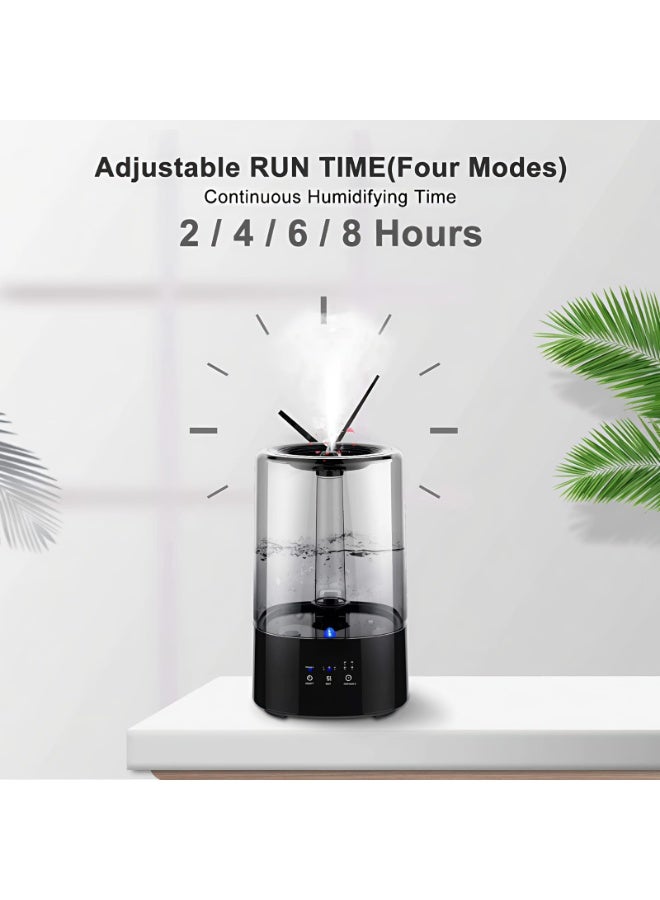 مرطب هواء، تعبئة علوية سعة 3.2 لتر، رذاذ بارد بالموجات فوق الصوتية، 3 مستويات للرذاذ، مؤقت 8 ساعات، إيقاف تلقائي عند نفاذ الماء، ضوء ليلي ملون لإعادة التدوير، مرطب للمنزل والمكتب - Image 5