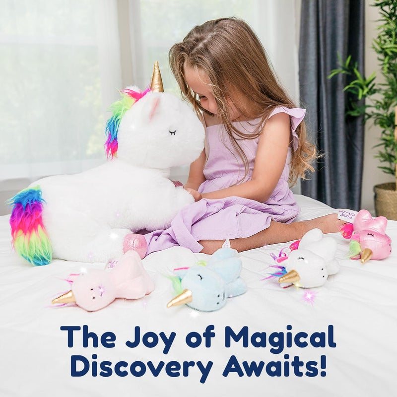 PixieCrush Unicorn Stuffed Animals for Girls, Set of 5 - Mommy with Babies - Magical Giant Stuffed Animal - Enchanting Unicorn with Babies Set - Plush Animals for Kids - Image 2