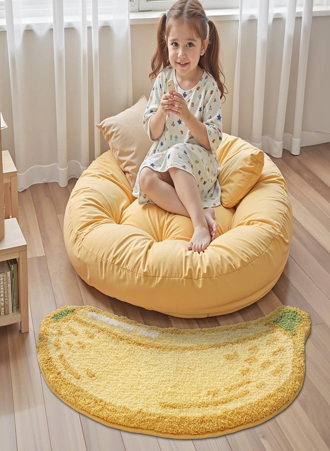 لومي سجاد حمام لومي اللطيف، سجادة مرحة بنقشة فاكهة، سجادة حمام ناعمة ورقيقة، ماصة، مانعة للانزلاق، مناسبة للحمام، حوض المطبخ، غرفة النوم، غرفة نوم الأطفال، وغرفة المعيشة، مقاس 18.5 بوصة × 39.5 بوصة، بنقشة موزة - Image 4