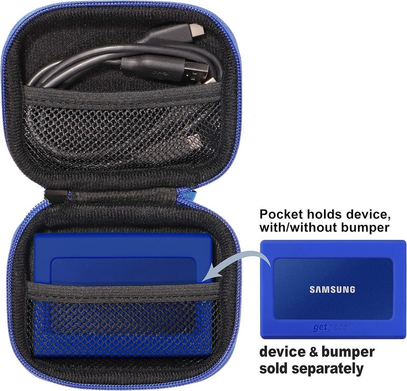 GETGEAR Handy Case for Samsung T7 Touch Portable SSD, T5, Card Reader, USB Hub, Type C Hub, HD Hub, Mesh Pockets, Wrist Strap - Image 3