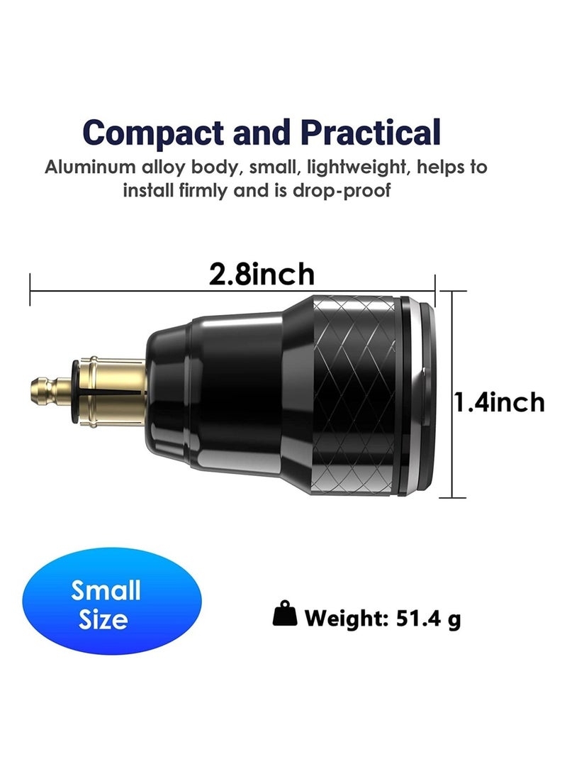 كابتن تيك USB 30W PD3.0 Fast Charger Din to USB 18W QC3.0 Power Outlet Aluminum Voltmeter for 12V-24V Motorcycle and More European Style Motorcycles