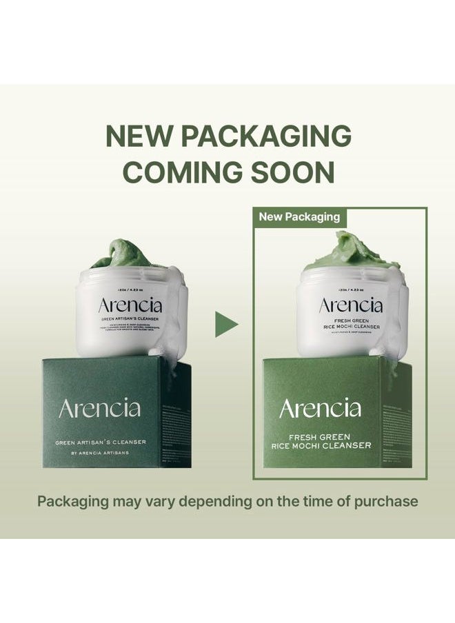 arencia Arencia Korean Rice Mochi Face Cleanser - Face Mask, Foaming Cleanser, Gentle Scrub All in One - Deep Cleansing, Moisturizing, Pore Minimizing, Removing Blackhead- with Rice Water & Green Tea, Mugwort  - Image 2