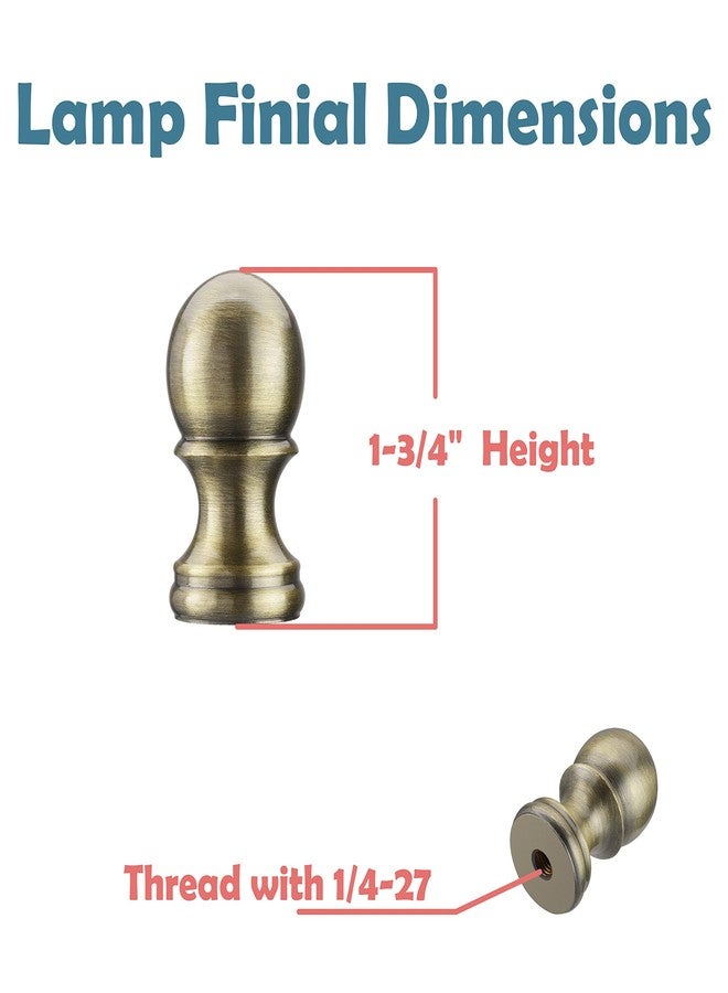 Aspen Creative 24056-07-1, Lamp Finial For Lamp Shade/Antique Brass Finish, 1-3/4" Height - Image 2