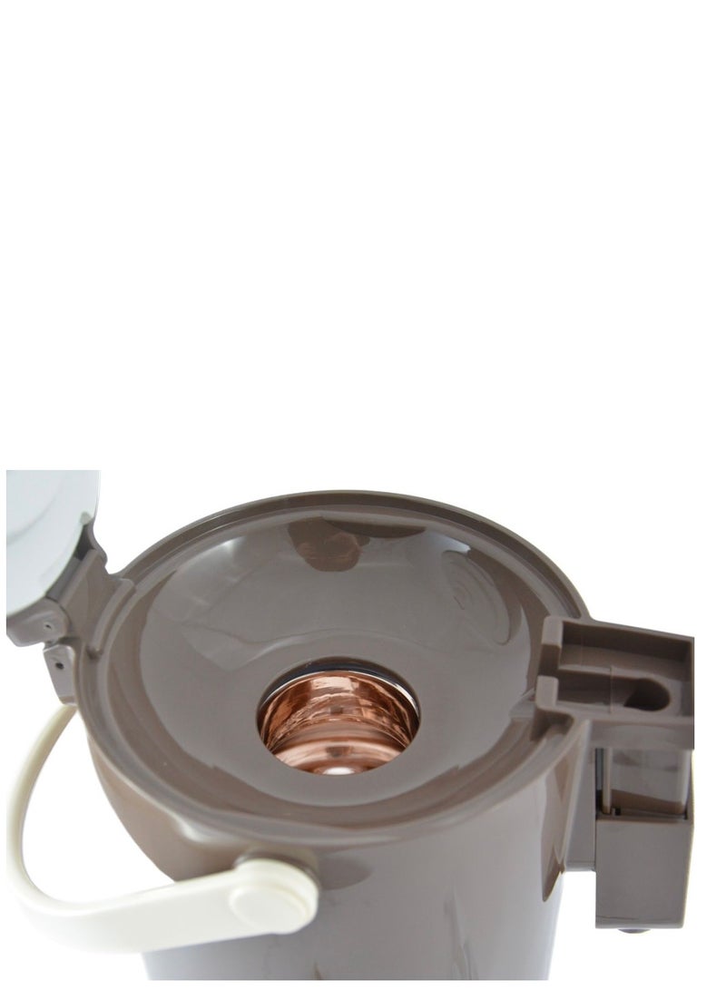 Homemaker Tea & Coffee Vacuum Flask With Pump, Insulated Double Wall Glass, 3 Litre Capacity, Brown - Image 5