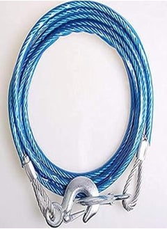 TOT TOT Car Vehicle Boat Steel Wire Towing Pull Strap Rope with Hook Heavy Duty Tow Cable (Blue) 
