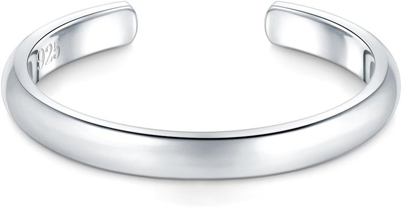 BORUO Toe Rings - Sterling Silver Band Ring - Stylish Toe Rings For Women - Sterling Silver Rings for Gifting - Chic 925 Sterling Silver Rings - Toe Rings For Women With Gift Bag, 2 mm, 3mm, 4mm - Image 1