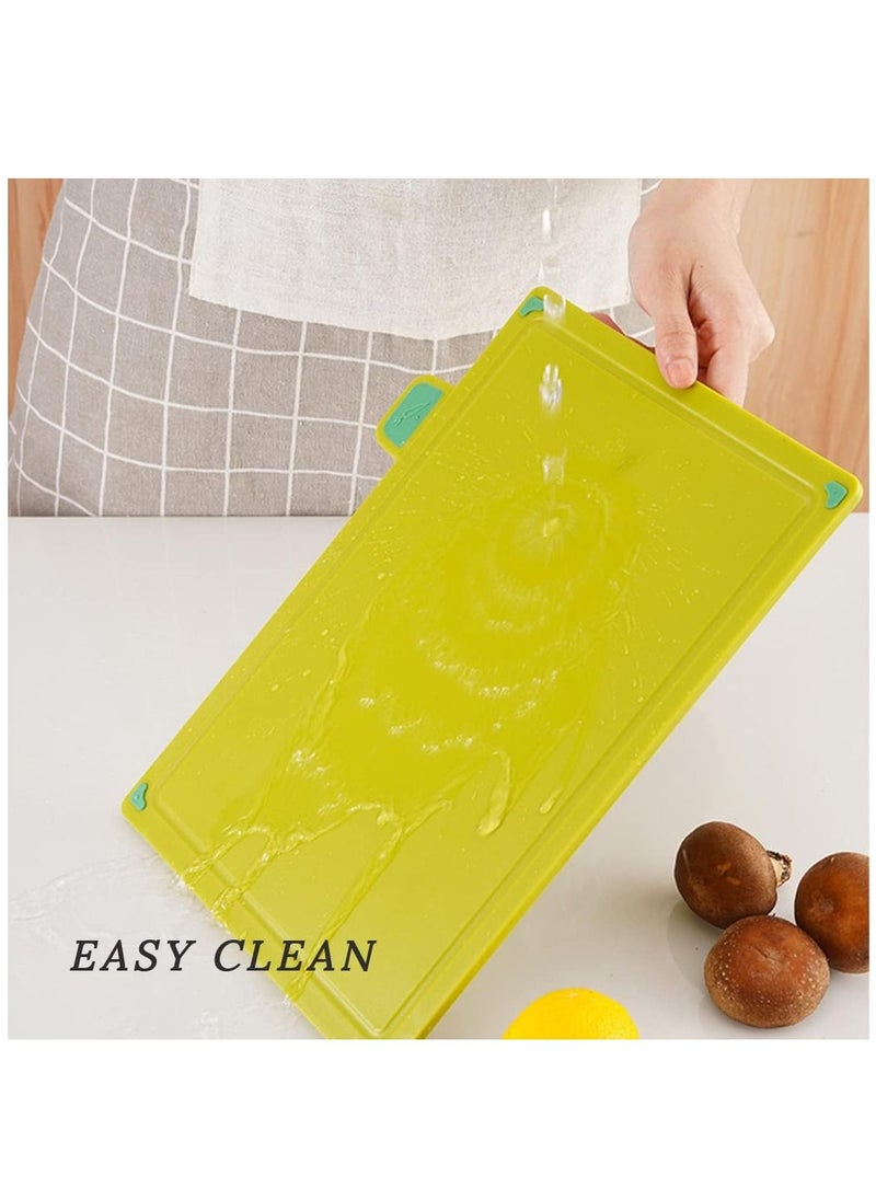 Arabest Cutting Boards, 4pcs Chopping Board Kit with Drainage Holder Stand&Easy Gripped Handle Color Marked Cutting Boards Non-slip Durable Kitchen Food Cutting Mats Set for Meat Fruit Vegetable Fish  - Image 5