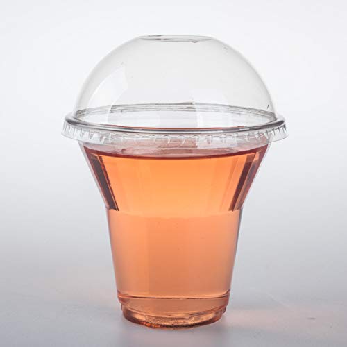 Golden Apple Golden Apple 9 oz Clear Plastic Sundae Cup 30sets with Dome lids no hole Disposable Dessert Bowls Frozen Dessert