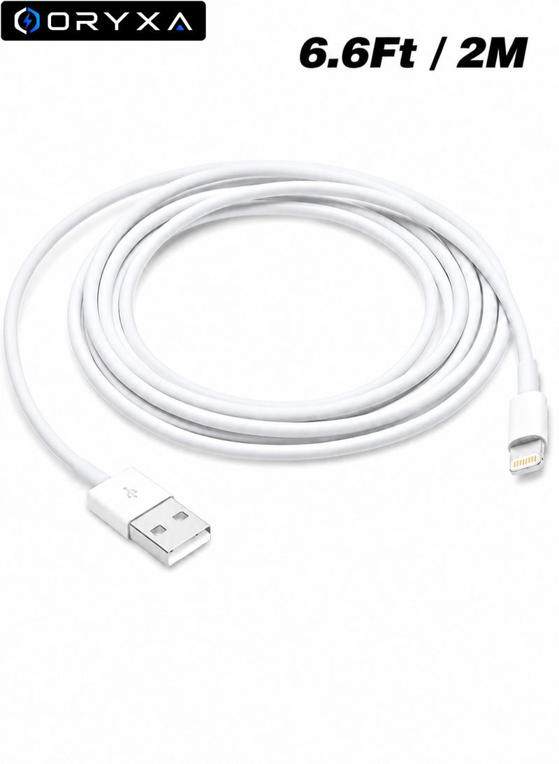 ORYXA iPhone Charger Cable 2M [MFi Certified] Lightning Cable 2.4A Fast Charging Lightning Cord Compatible with iPhone 14/13/12/11 Pro Max, XS, 8, 7 Plus, 6S, iPad Pro - Image 1