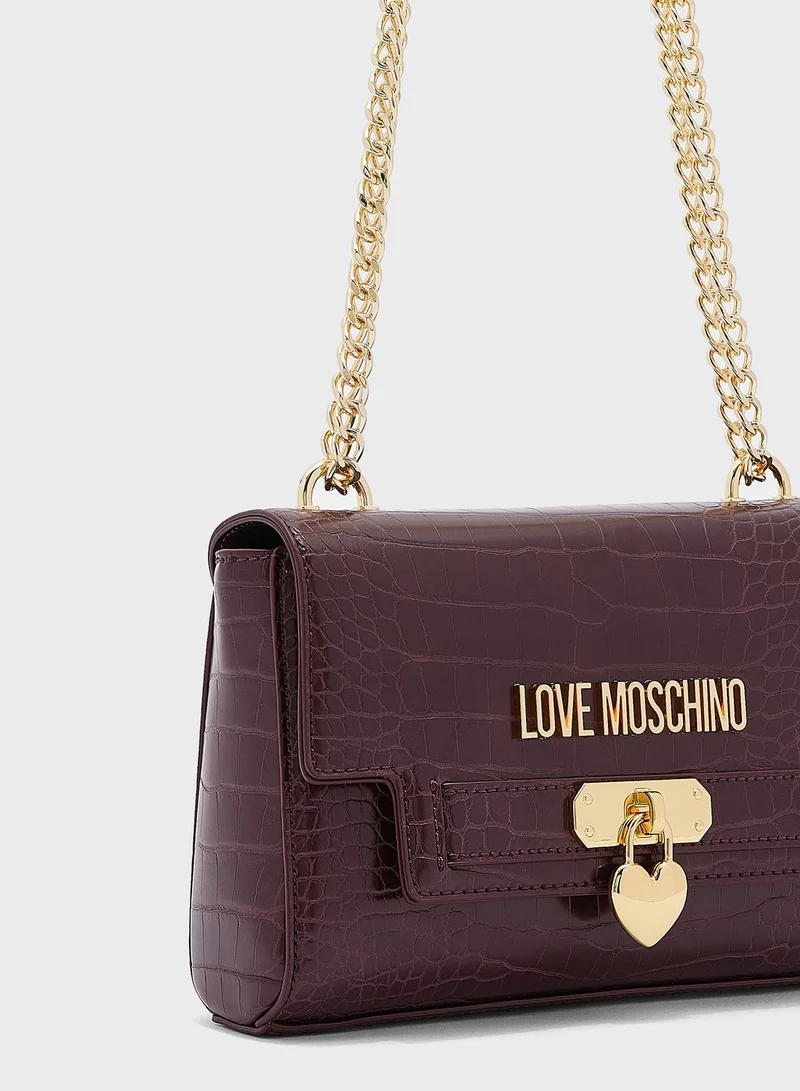 Love Moschino Logo Lock Detail Crossbody Bag