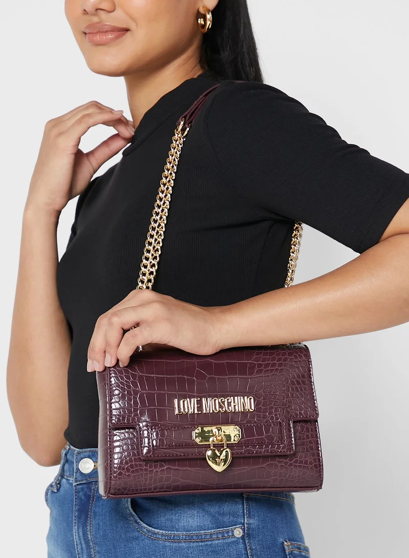 Love Moschino Logo Lock Detail Crossbody Bag
