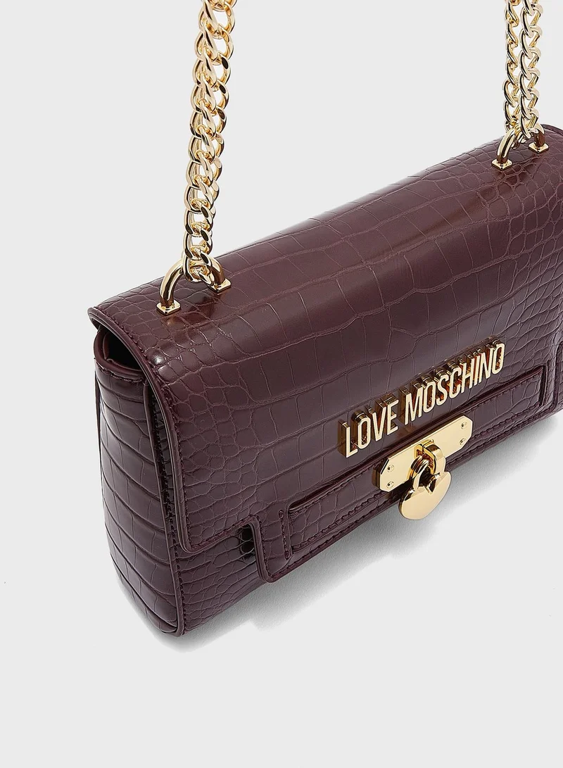 Love Moschino Logo Lock Detail Crossbody Bag