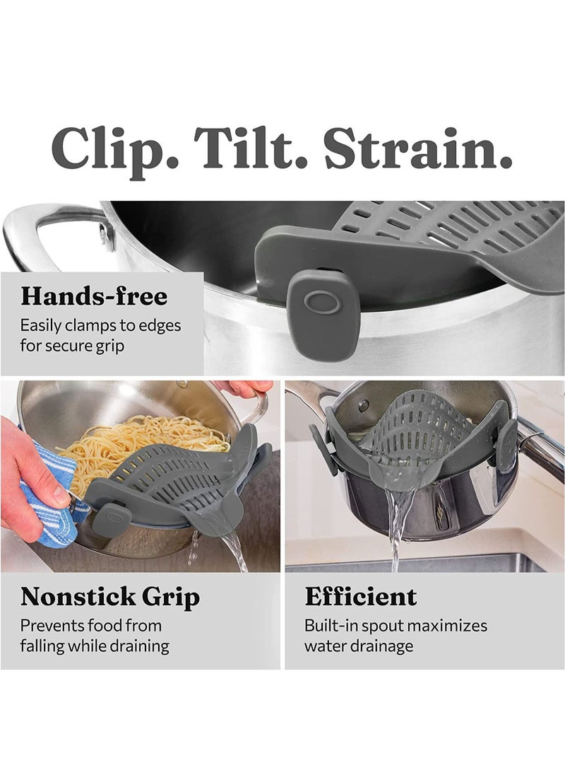 Generic - Kitchen Snap Strain Pot Strainer and Pasta Strainer  Adjustable Silicone Clip On Strainer for Pots Pans and Bowls Kitchen Colander - Image 1