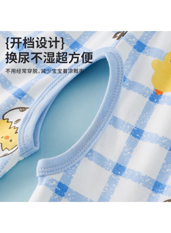 Doxiluka newborn Baby Pants - Summer Cotton 7/8 Split-crotch Pants, Thin Sporty Outing Bottoms - Image 4