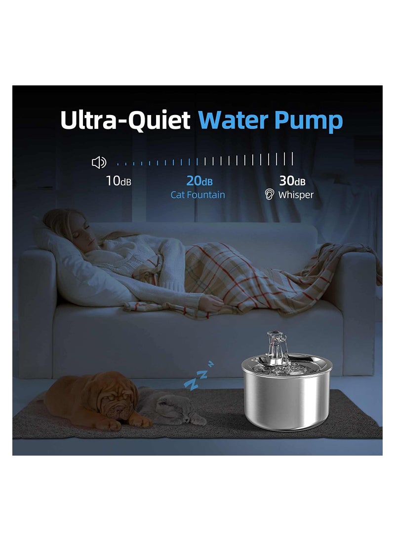 PROTON PROTON Pet Stainless Steel Automatic Water Fountain, 2L/67OZ  - Image 3