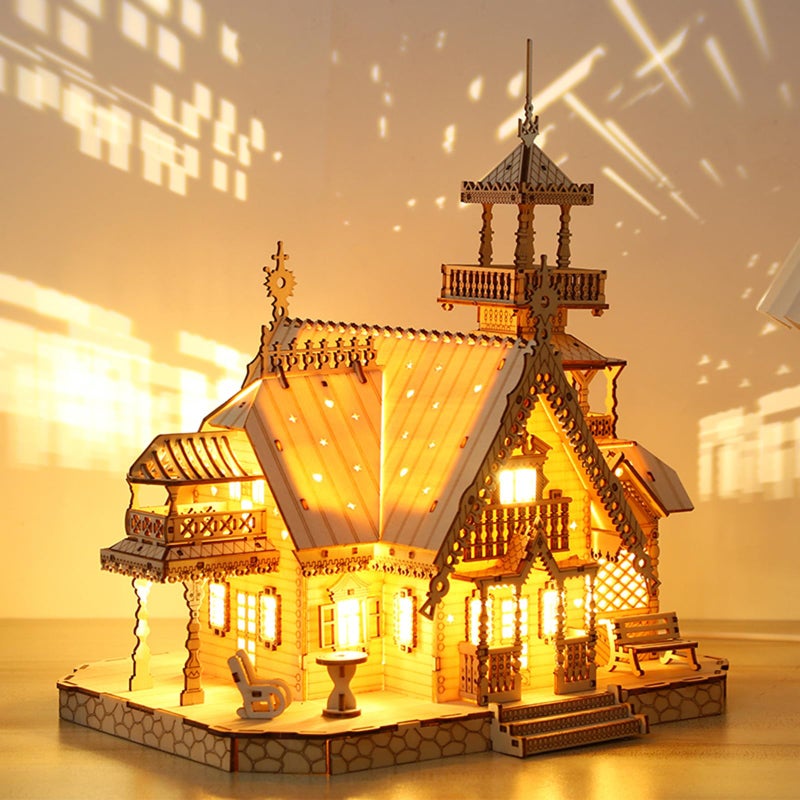 Foyucool 3D Wooden Puzzles for Adults DIY Puzzle Model Kits for Adults 267 Pieces Wooden Models Adult to Build Home Dcor Perfect Birthday Christmas Souvenir Gift Country Villa - Image 4