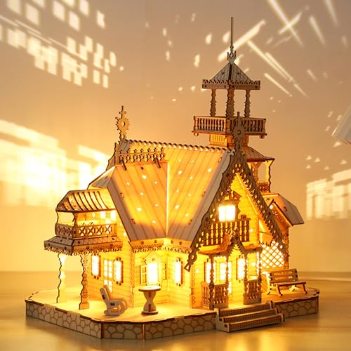 Foyucool 3D Wooden Puzzles for Adults DIY Puzzle Model Kits for Adults 267 Pieces Wooden Models Adult to Build Home Dcor Perfect Birthday Christmas Souvenir Gift Country Villa - Image 1