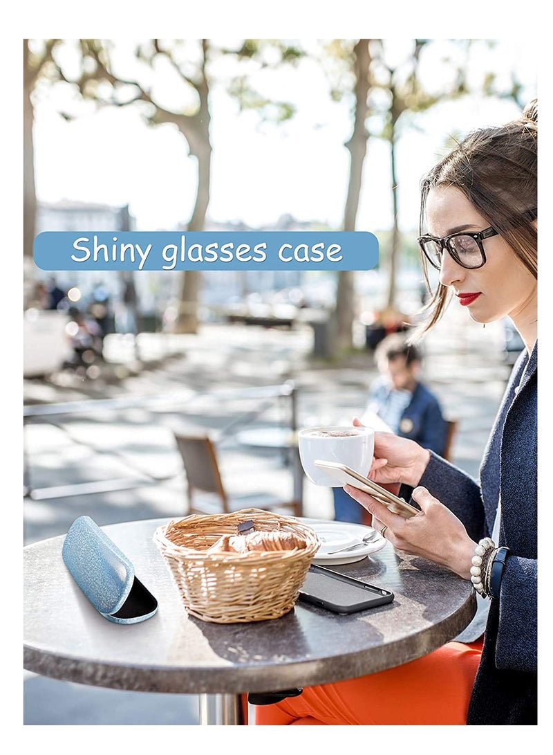 Excefore 3 Pieces Hard Shell Glasses Cases Eyeglasses Sunglasses Case with Eyeglass Cleaning Cloth - Image 3