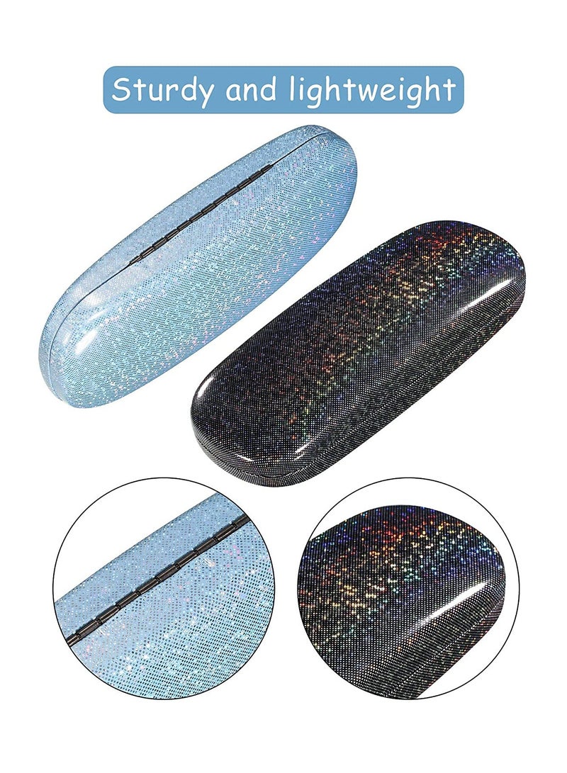 Excefore 3 Pieces Hard Shell Glasses Cases Eyeglasses Sunglasses Case with Eyeglass Cleaning Cloth - Image 4
