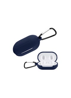 Generic Soft Silicone Case Cover For Samsung Galaxy Buds Plus Case (2020)/ Galaxy Buds Case(2019) Protective Skin/Pouch With Keychain Holder Galaxy Buds/Buds Plus Case for Women Men (Dark Blue)  - Image 1
