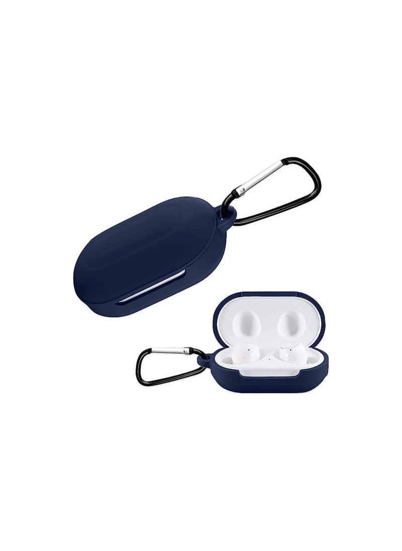 Generic Soft Silicone Case Cover For Samsung Galaxy Buds Plus Case (2020)/ Galaxy Buds Case(2019) Protective Skin/Pouch With Keychain Holder Galaxy Buds/Buds Plus Case for Women Men (Dark Blue)  - Image 1