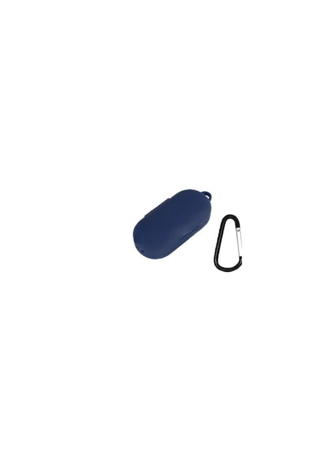 Generic Soft Silicone Case Cover For Samsung Galaxy Buds Plus Case (2020)/ Galaxy Buds Case(2019) Protective Skin/Pouch With Keychain Holder Galaxy Buds/Buds Plus Case for Women Men (Dark Blue)  - Image 2