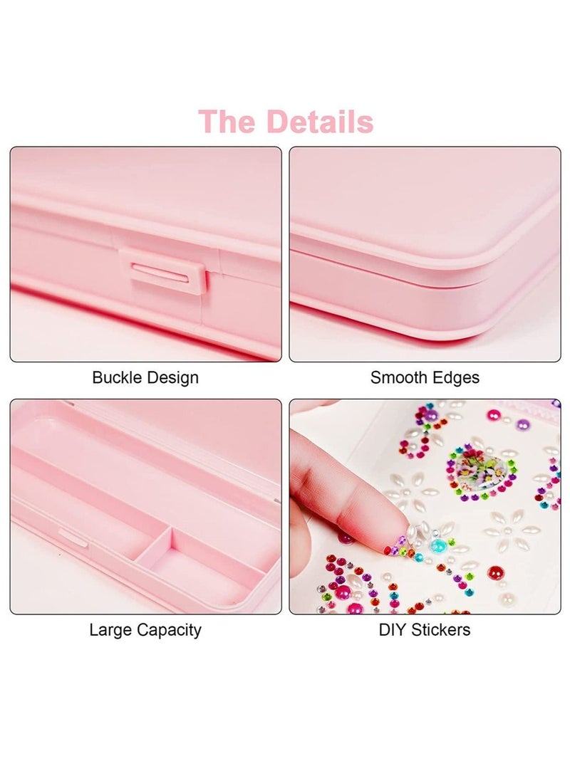 Pencil Case Pen Box, Large Capacity Pencil Pouch Holder DIY Pencil Organizer with 3 Sheets of Rhinestone Stickers - Image 4