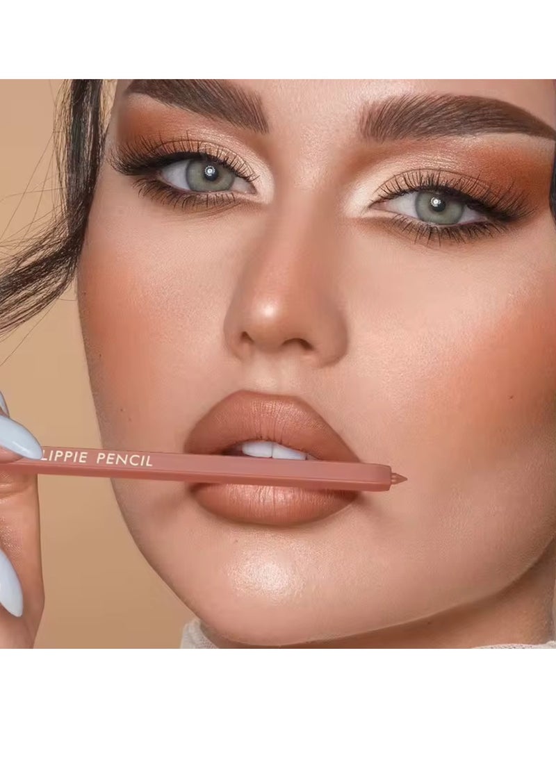 pudaier Lippie Pencil Lipstick with Sharpener Easy to Use Lip Makeup Soft Lipliner Pencil Lip Liner Pencil Matte Waterproof Long Lasting Lipstick Lip Contour Makeup Lip Set Full Color 06 - Image 2