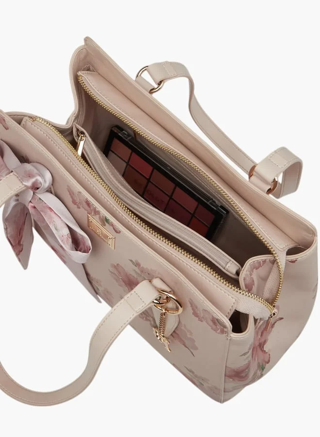 فلورا بيلا من شو إكسبرس Women Floral Print Tote Bag with Scarf Detail