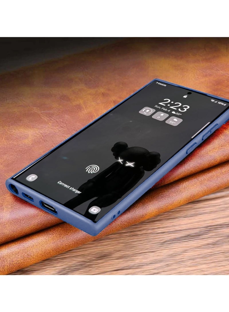 دبليو تيك حافظة بطاقات مصنوعة من السيليكون الناعم ومزودة بمقبض يدوي لهاتف سامسونج جالاكسي S24 الترا 5G 2024 باللون الأزرق الداكن - Image 2