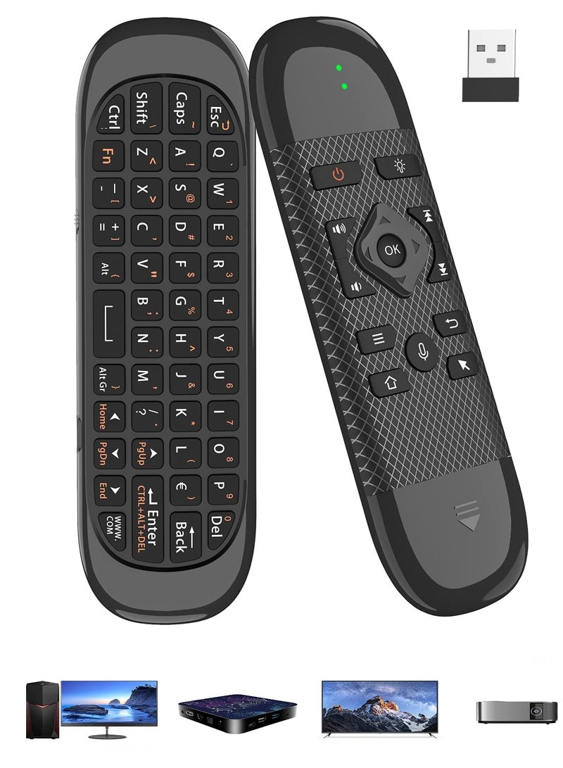 SYOSI Air Mouse Remote with Backlight Keyboard [Voice Input] [Fit for Nvidia Shield, PC, Smart TV, Laptop, Android TV Box, Projector, HTPC] [Mouse/Keyboard/Remote 3-in-1] 2.4G Wireless, Rechargeable - Image 1