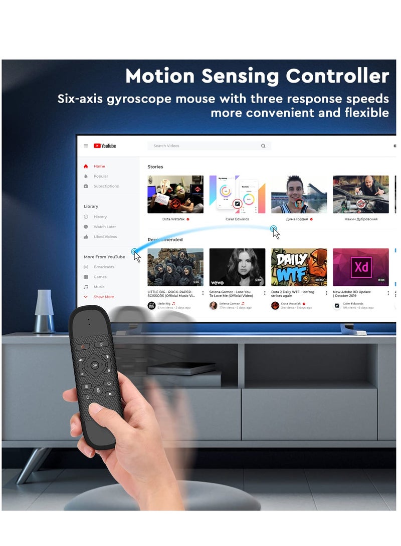 SYOSI Air Mouse Remote with Backlight Keyboard [Voice Input] [Fit for Nvidia Shield, PC, Smart TV, Laptop, Android TV Box, Projector, HTPC] [Mouse/Keyboard/Remote 3-in-1] 2.4G Wireless, Rechargeable - Image 2