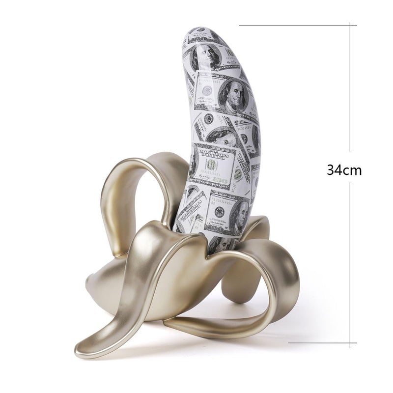 NENBOLEC Abstract Sculpture Decor Modern Arts Banana Figurine Table Centerpiece Statue Polyresin 13.4 inch - Image 3