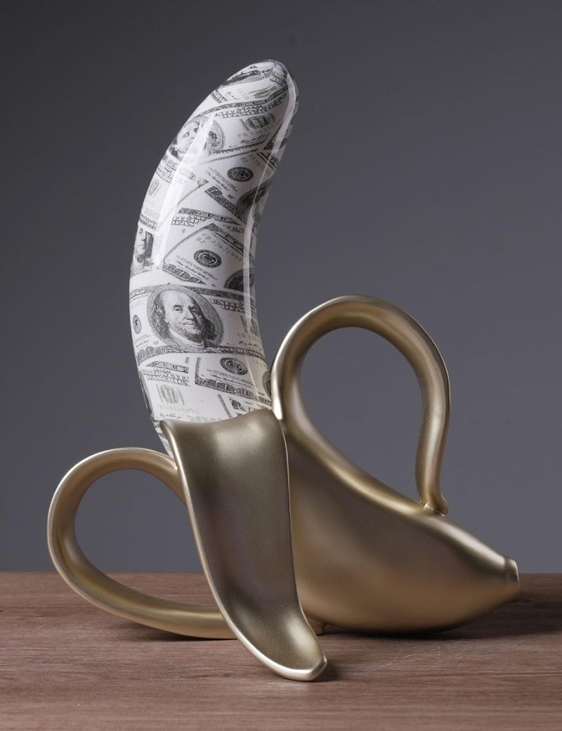 NENBOLEC Abstract Sculpture Decor Modern Arts Banana Figurine Table Centerpiece Statue Polyresin 13.4 inch - Image 4