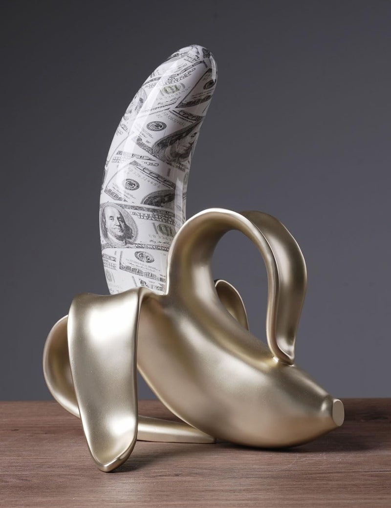 NENBOLEC Abstract Sculpture Decor Modern Arts Banana Figurine Table Centerpiece Statue Polyresin 13.4 inch - Image 5