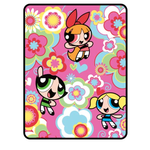 Franco Power Puff Girls Bedding Super Soft Micro Raschel Throw, 46 in x 60 in, (Official Licensed Power Puff Girls Product) Collectibles - Image 1