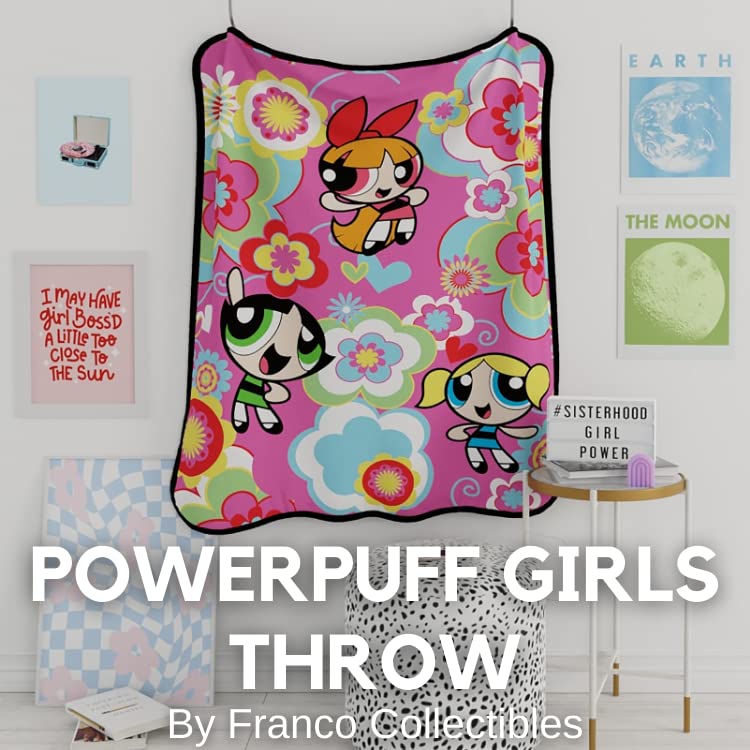 Franco Power Puff Girls Bedding Super Soft Micro Raschel Throw, 46 in x 60 in, (Official Licensed Power Puff Girls Product) Collectibles - Image 3