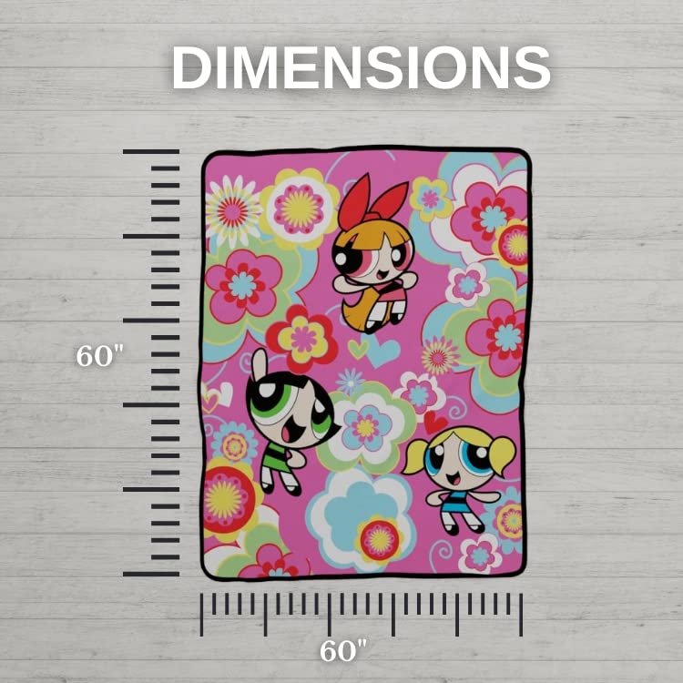 Franco Power Puff Girls Bedding Super Soft Micro Raschel Throw, 46 in x 60 in, (Official Licensed Power Puff Girls Product) Collectibles - Image 2