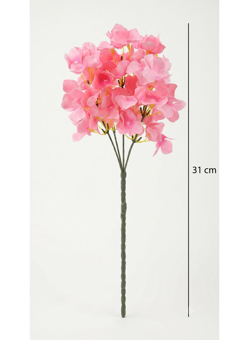 Noon East Wild Hydrangea Flower Bunch Pink 31cm | Ideal for Living Room Decor, Hotel, Party Decoration, Wedding and DIY Décor - Image 3