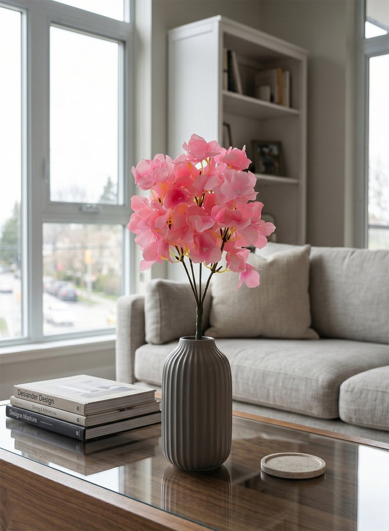 Noon East Wild Hydrangea Flower Bunch Pink 31cm | Ideal for Living Room Decor, Hotel, Party Decoration, Wedding and DIY Décor - Image 4