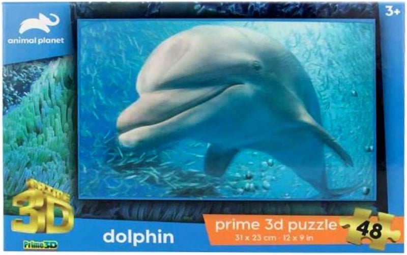 Prime 3D Animal Planet Licensed - Dolphin Puzzles - Puzzle - 48 Pcs - Image 1