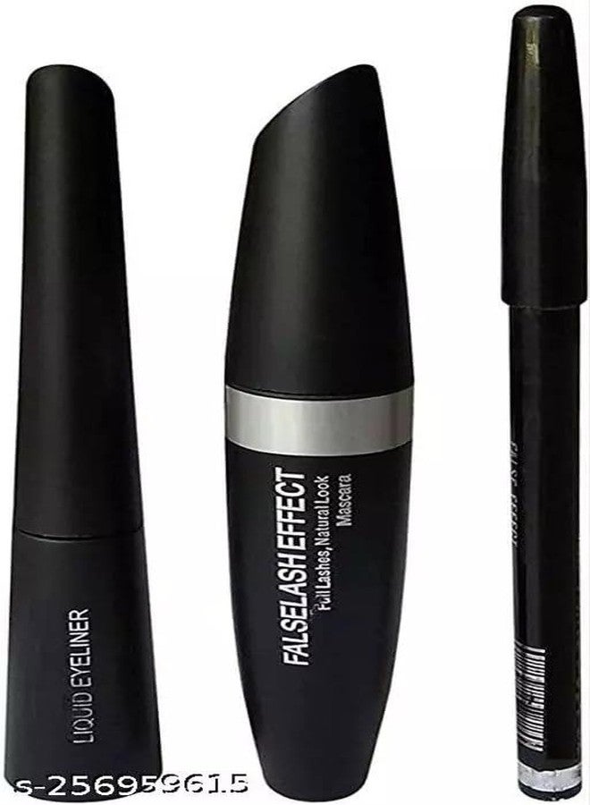 ZemGlam Girl 3 In 1 Waterproof Eye Liner, Eyebrow Pencil & Mascara (3 Items in the set) (Black) - Image 3