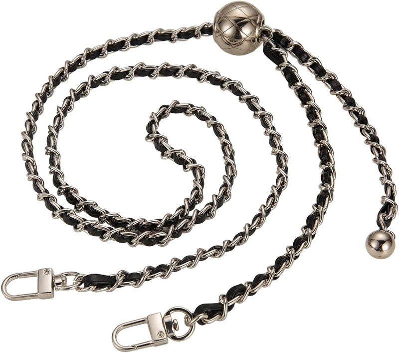 UTreers Purse Chain Strap Crossbody Bag Chains Strap Handbag Chain Replacement Leather Chain Straps 47.2" - Image 1