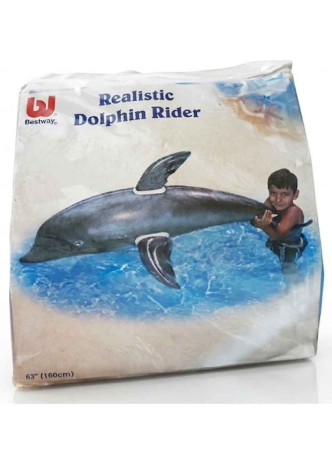 Bestway Realistic Dolphin Rider Inflatable Float, Grey Color, Size 1.60 m (63") - Image 2