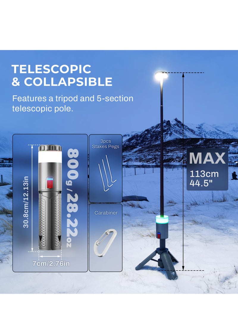XiuWoo Telescopic Camping Light, 6000mAh Rechargeable Camping Lantern, Remote, IPX4 Waterproof, Rotatable, for Power Outages, Working and Hiking  - Image 5