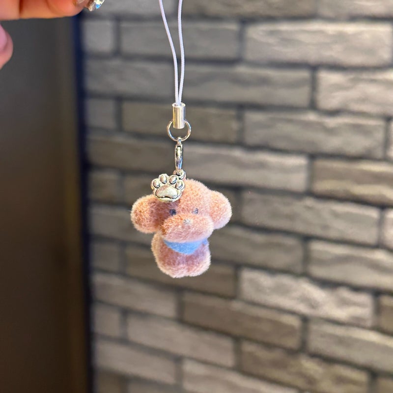 Resin Flocking Three-Dimensional Cartoon Cute Teddy Dog Key Chain Mobile Phone Pendant Diy Jewelry Pendant - Image 5
