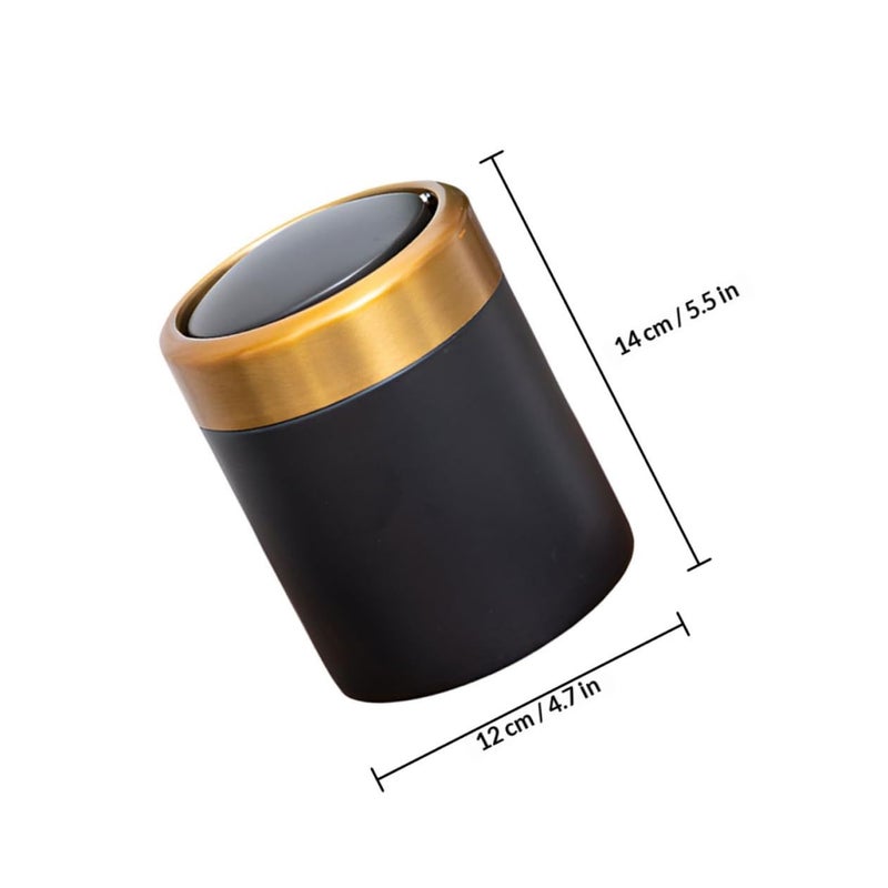 Small Stainless Steel Trash Can With Lid For Bathroom Kitchen Desk Countertop - Image 3